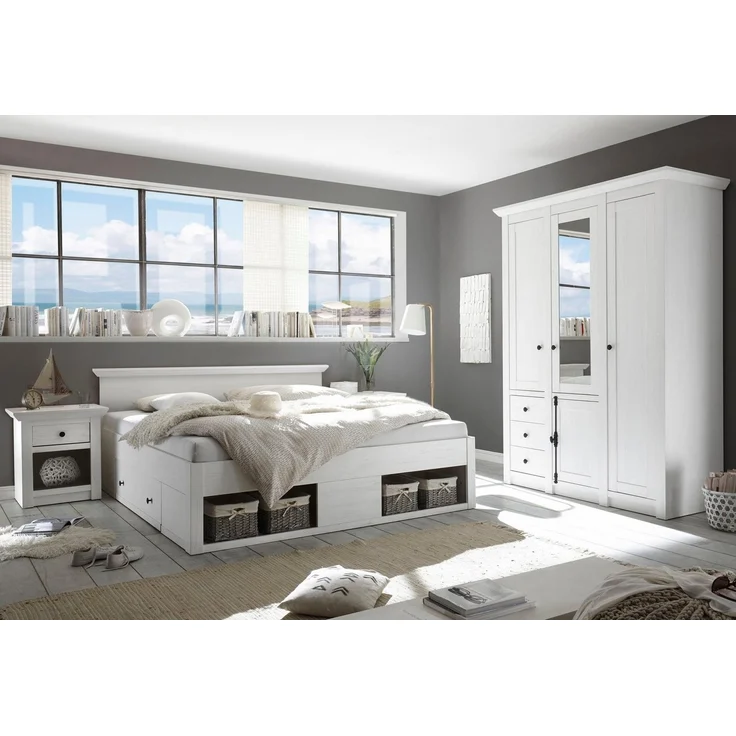 Home affaire Nachtkonsole California, mit offenem Fach und Schubladen, Breite 59 cm – Bild 3