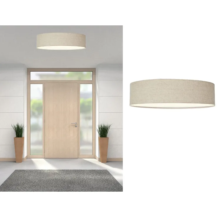 Deckenlampe CEILING DREAM, Leinen Stoffschirm / Abdeckung satiniert, Ø 40cm