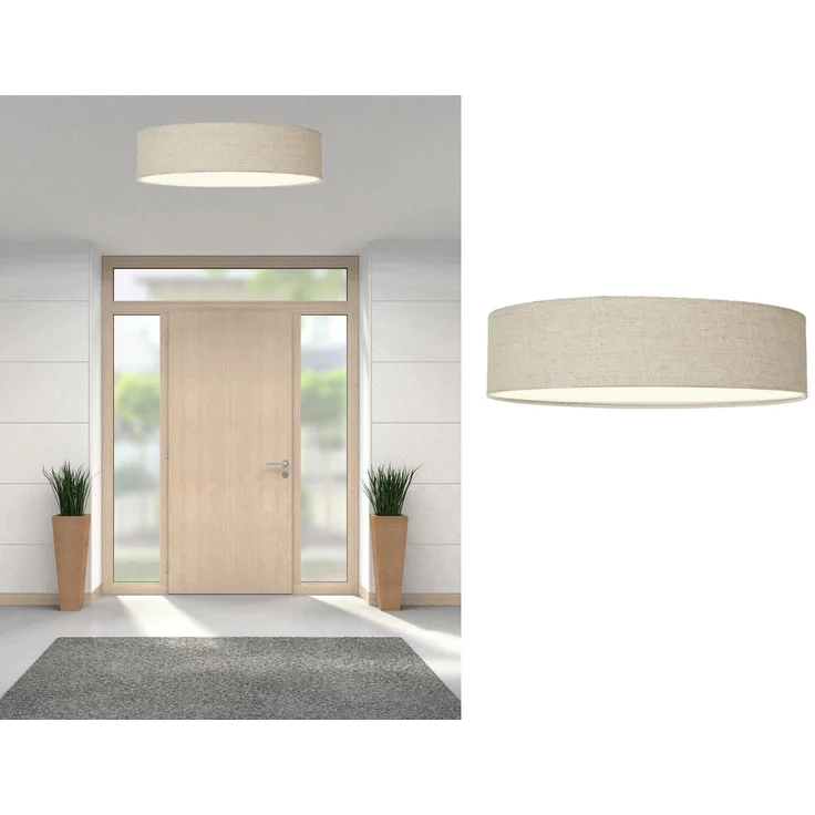 Deckenlampe CEILING DREAM, Leinen Stoffschirm / Abdeckung satiniert, Ø 40cm – Bild 1