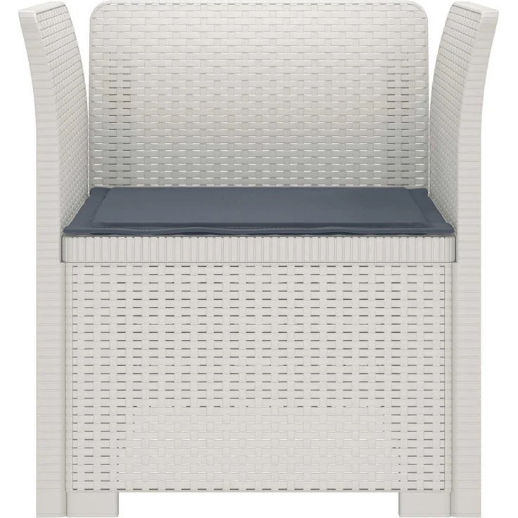 vidaXL 1-Sitzer Sessel mit Kissen Rattan-Look PP Weiß 8011863 – Bild 4