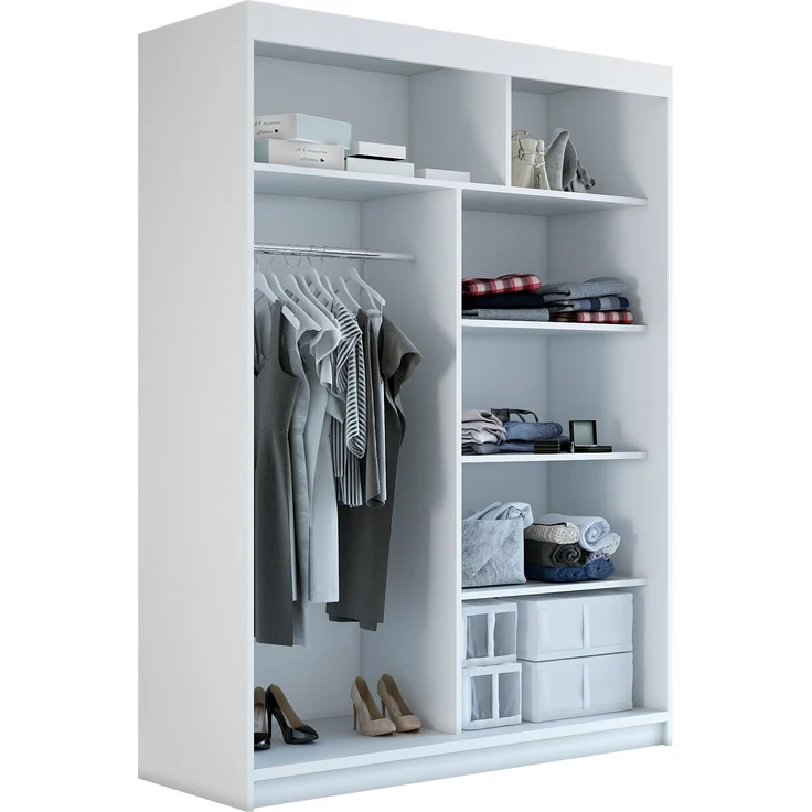 Schwebetürenschrank GAP 2-türig Schrank 160 cm (mit Spiegel) Farbe: Schwarz, sonoma – Bild 3