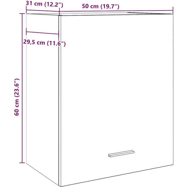 vidaXL Hängeschrank Lyon Betongrau 50x31x60 cm Holzwerkstoff 856106 – Bild 11