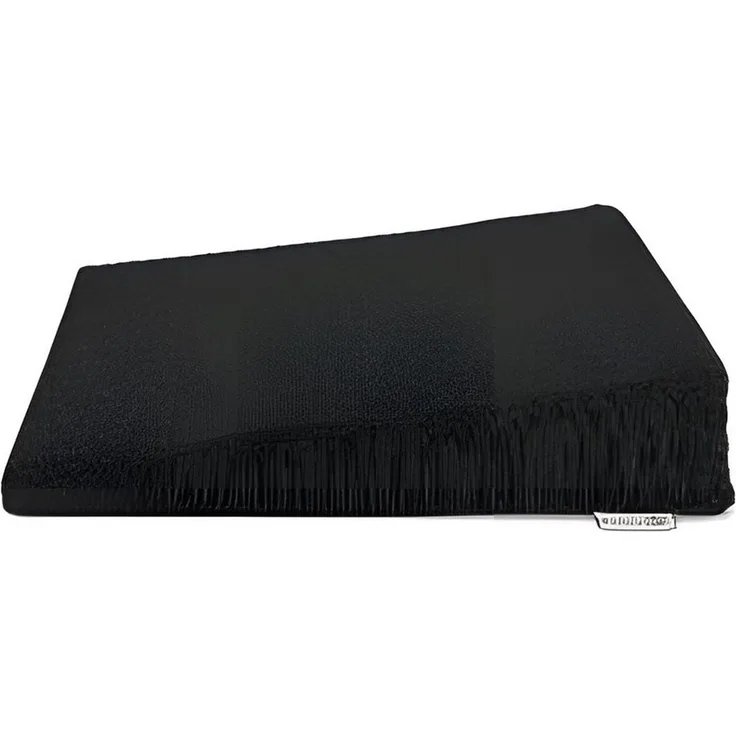 Beautissu Stuhlkissen Sitz Keilkissen formstabil Anti-Rutsch BeauErgo, Schwarz, Rutsch Bezug Waschbar & Reißverschluss – Ergonomisches Sitzkissen