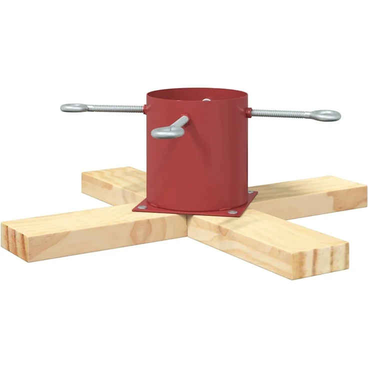 vidaXL Weihnachtsbaumständer Rot 50 x 50 x 16 cm Massives Kiefernholz 42019195 – Bild 5
