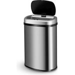 Juskys Automatik Mülleimer mit Bewegungssensor, wasserdicht, Stahl, Silber, 50 Liter