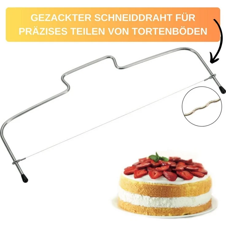 Thiru Tortenbodenteiler Premium mit gezacktem Schneiddraht, spülmaschinengeeignet – Bild 2