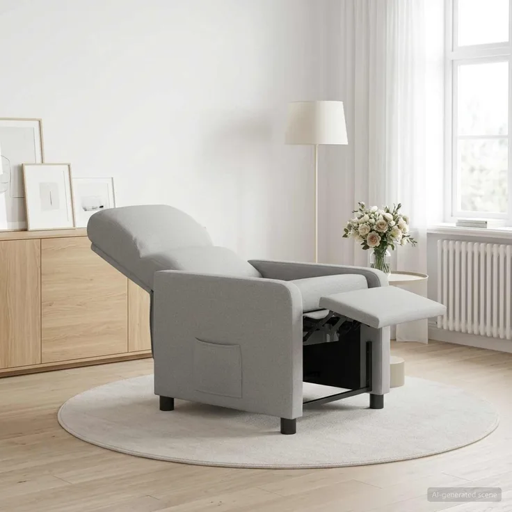 vidaXL Liegesessel Wolkengrau Polyester 42034827