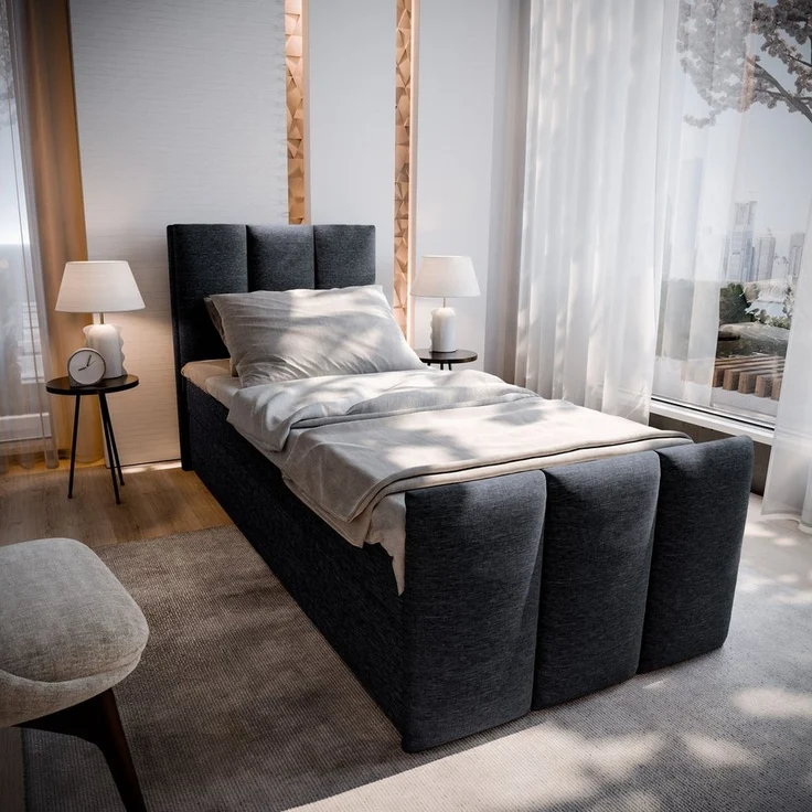Masseno Boxbett LAGO 90x200 cm mit Bonell Matratze und Topper – Bild 5