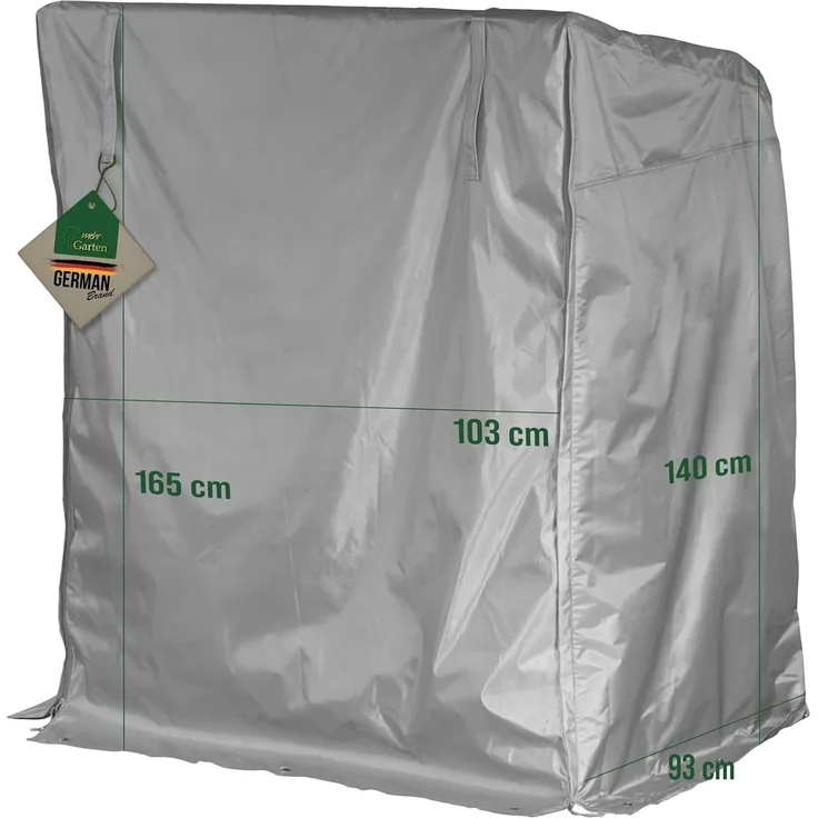 mehr Garten Gartenmöbel-Schutzhülle Plus, Premium Plus Strandkorb-Schutzhülle: 103(B)x93(T)x165/140(H) cm I Abde