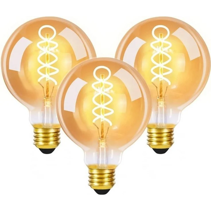 Nettlife LED-Leuchtmittel 2Stück /6 Stück Glühbirne Vintage E27 Lampe G80 Warmweiss Filament, E27, 3 St, Warmweiß, für Hotel Haus Café Bar – Bild 4