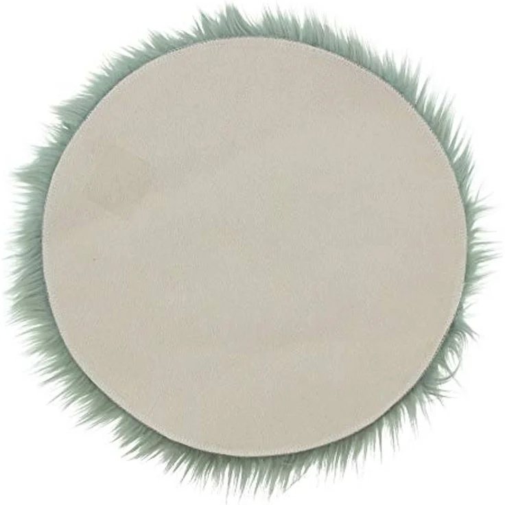 Dekofell "Aqua" Kunstfell Deko Dekoration Felloptik Sitzkissen rund – Bild 2