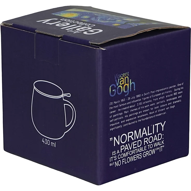 DUO ART GALLERY Fassbecher 430 ml mit Teesieb STARRY NIGHT inspired by Van Gogh, New Bone China Porzellan – Bild 5