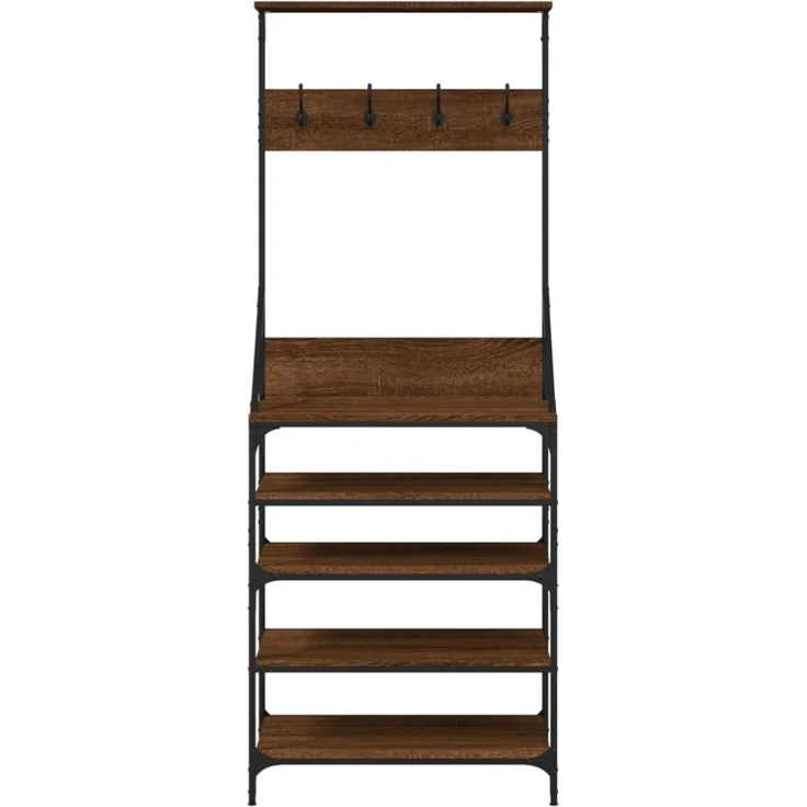 vidaXL Kleiderständer mit Schuhablage Braun Eiche-Optik 70x34x184 cm 837876 – Bild 6
