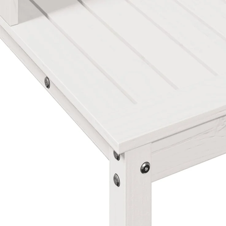 vidaXL Pflanztisch mit Ablagen Weiß 82,5 x 50 x 109,5 cm Massivholz Kiefer 832408 – Bild 4