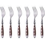 Kuchengabeln 6 Stück geschmiedet BRAUN