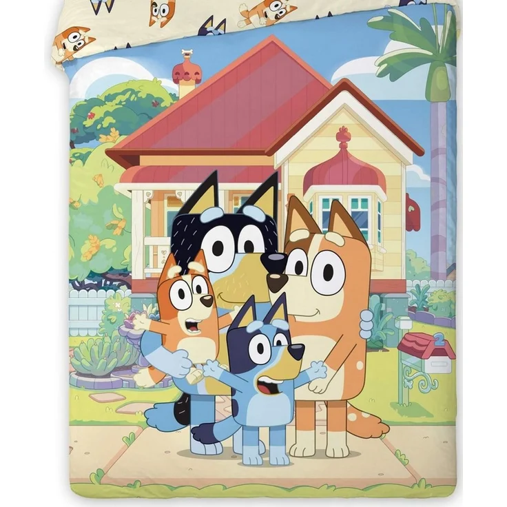 BrandMac Bettwäsche Bluey - 2 x Bettwäsche-Set Wendemotiv im Doppelpack, 135x200 & 80x80, Baumwolle, 100% Baumwolle – Bild 3