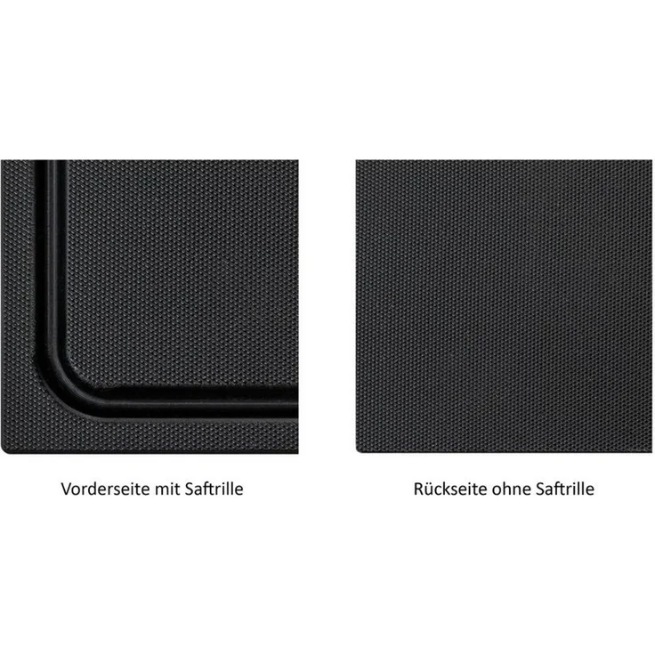 MUVELL Schneidebrett Kunststoff, Schwarz, 45x30x2 cm, mit Saftrille, EXTRA dick, Kunststoff, (Stück, 1-St, Schneidebrett), messerschonend,Saftrille,Extra Dick – Bild 3