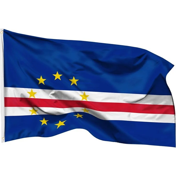 PHENO FLAGS Kap Verde Flagge 90x150 cm – Wetterfeste Nationalflagge aus Polyester mit Doppelnaht & Metallösen