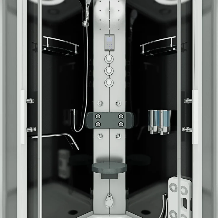 Dampfdusche Dusche Duschkabine D58-03T3 Duschtempel Sauna 80x80 cm – Bild 7