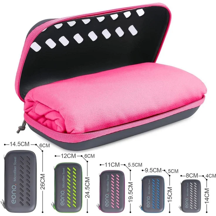 Handtuch Mikrofaser Sport Strand Reise Fuchsia M 100x50 cm – Bild 4