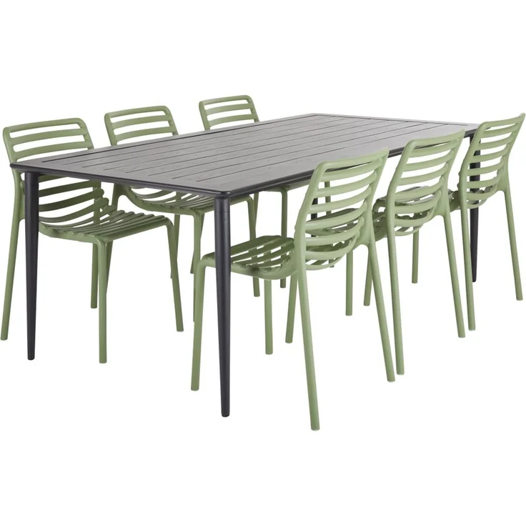 Gartenesstisch Nimes aus Aluminium, modern, schwarz, rechteckig, für 6–8 Personen – Bild 7