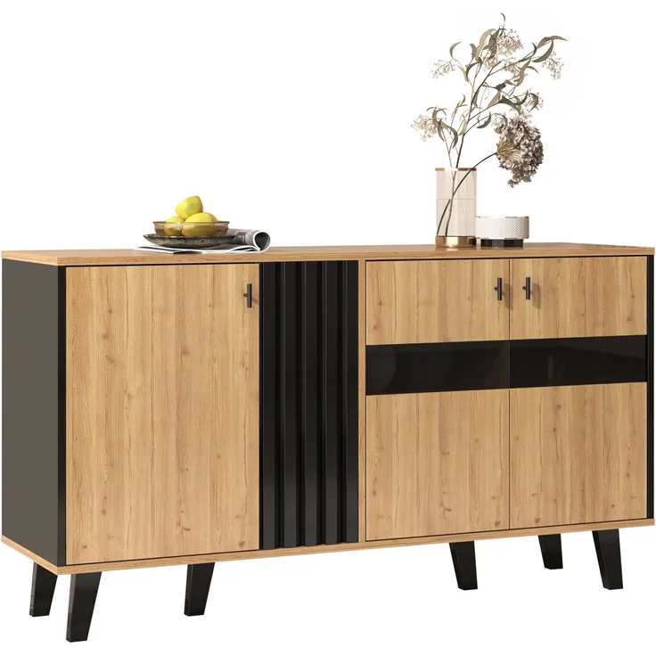 Wohnzimmermöbel-Set 3-teilig: Couchtisch 100 x 60 x 45 cm, TV-Schrank 170 x 40 x 50,5 cm, Sideboard 140 x 78,5 x 41 cm mit LED – Bild 6
