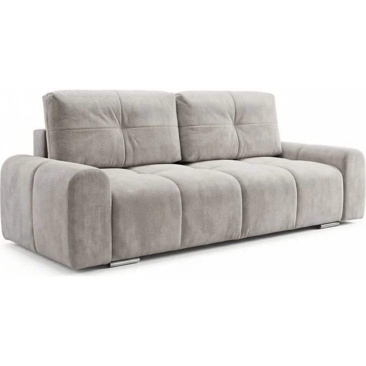Schlafsofa Fluffy mit Schlaffunktion und Bettkasten - Bonellfederkern, Chenille-Bezug, große Liegefläche 195x145 cm, modernes Polstersofa & Bettsofa, weich & voluminös Sofa (Grau (Vibe 86)) – Bild 2