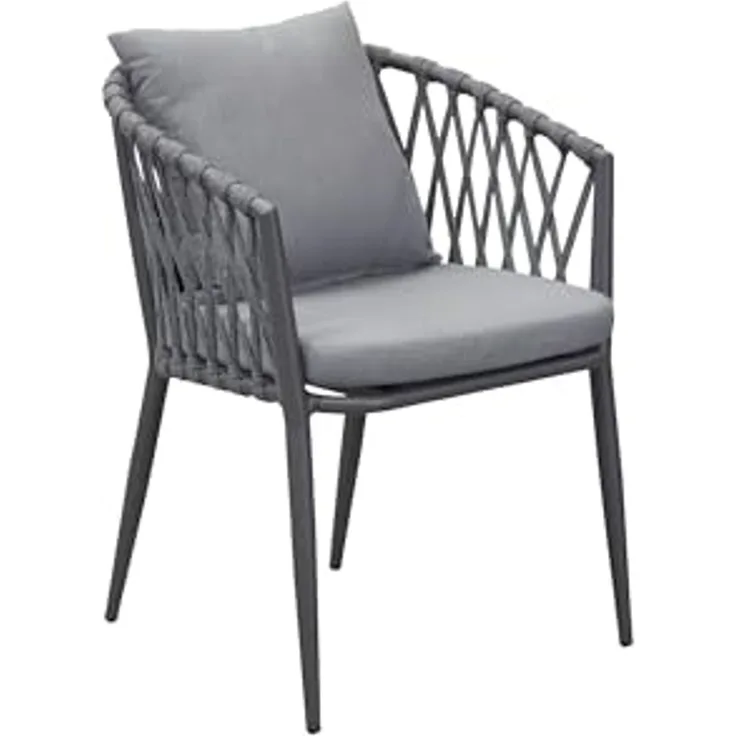 SUNREPO Stuhl, Rope Farbe dunkelgrau, Kissen dunkelgrau, Alugestell anthrazit,