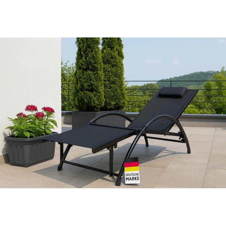 Gardissimo KARIN Alu-Sonnenliege Gartenliege Klappliege schwarz – Bild 1