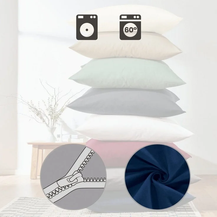 Erwin Müller Kissenbezug Kuschelkissenbezug "Nördlingen", Flanell Uni – Bild 3