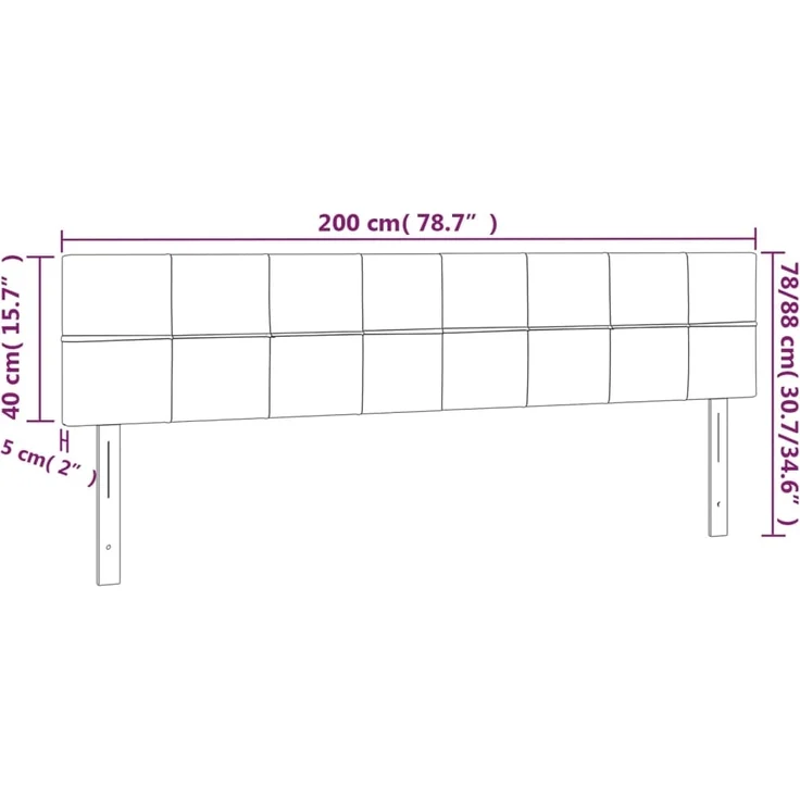 vidaXL Kopfteile 2 Stk. Taupe 100x5x78/88 cm Stoff 346092 – Bild 8