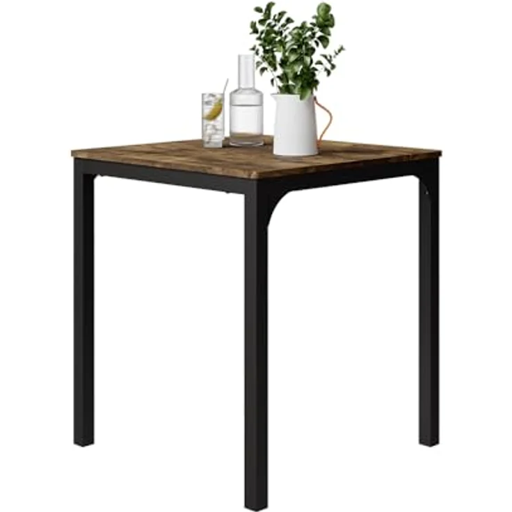 Esstisch Fyrk Schwarz/Eiche rustikal 70 x 70 cm Vicco – Bild 8