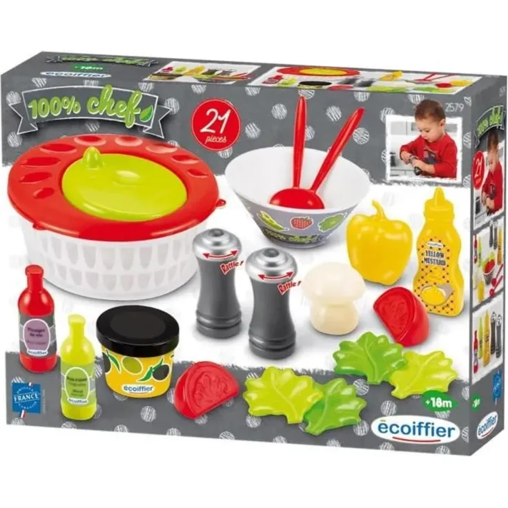 Salat-Set mit Salatschleuder für Kinderküche