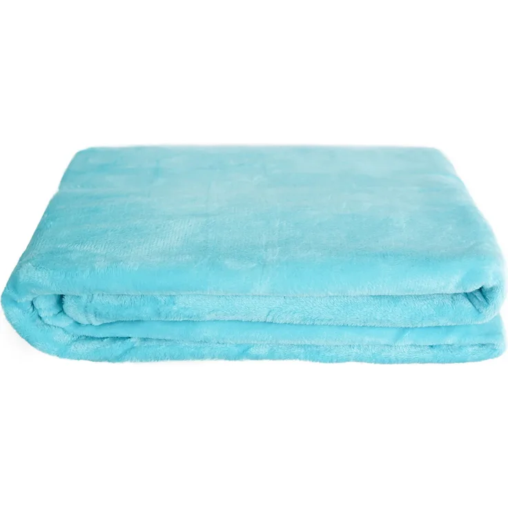 Kuschelige Decke 220x240 cm Fleecedecke Wohndecke aus Polyester Tagesdecke Petrol