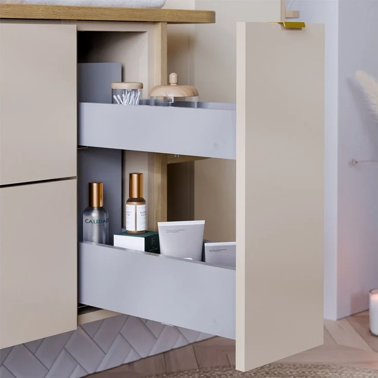 Lomadox Waschbeckenschrank DURANGO-56 80 cm breit in kaschmir, 2 Schubladen & 1 Auszug – Bild 3