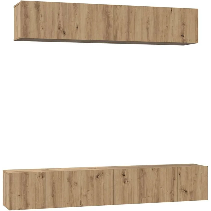 vidaXL TV-Schrankset Wandmontiert 5 pcs Artisan-Eiche Holzwerkstoff 3393407 – Bild 1