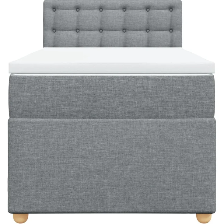 vidaXL Boxspringbett mit Matratze Hellgrau 100x200 cm Stoff 3288905 – Bild 6