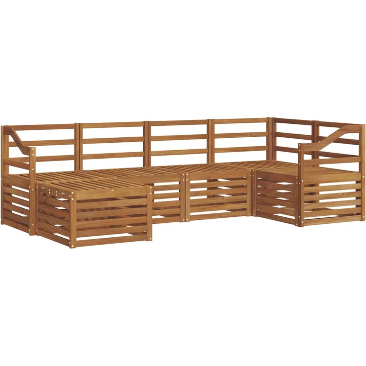 vidaXL Outdoor-Sofagarnitur 6 stk. 5-Sitzer Natur Massivholz Akazie 3375104 – Bild 2