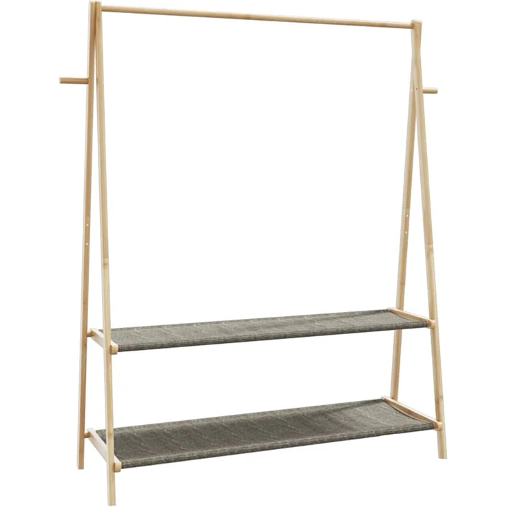 vidaXL Kleiderständer mit Ablagen 132x45,5x150,5 cm Bambus 4008914 – Bild 6
