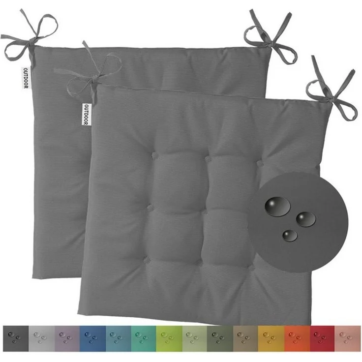 heimtexland Sitzkissen Outdoor Stuhlkissen Garten Stuhlpolster wetterfest, schmutz- und wasserabweisend I UV-beständig I 40 x 40 x 3 cm – Bild 4
