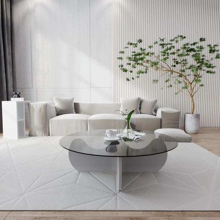 Skye Decor 'Himalayas' Couchtisch, Weiß, 90 x 30 x 90 cm – Bild 2