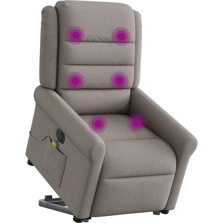 vidaXL Elektrischer Massagesessel mit Aufstehhilfe Taupe Stoff 3303351 – Bild 2