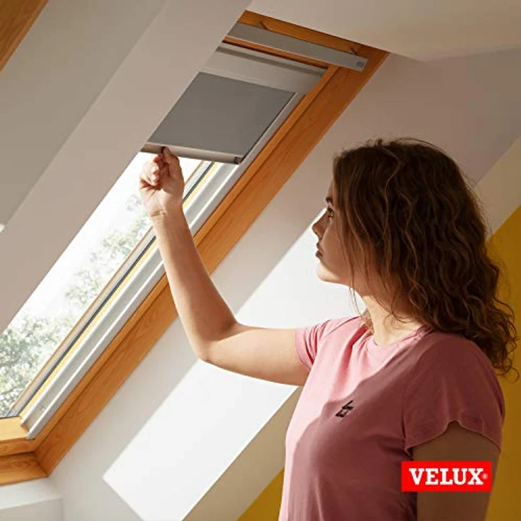 Verdunklungsrollo DBL C02 4204, VELUX, verdunkelnd, ohne Bohren, in Führungsschienen, VELUX »Pick & Click!«, alufarbene Führungsschienen & Griffleiste – Bild 6