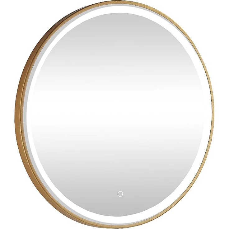 Vente-unique - Badezimmerspiegel rund mit LED-Beleuchtung - D 80 cm - Goldfarben - NUMEA – Bild 3
