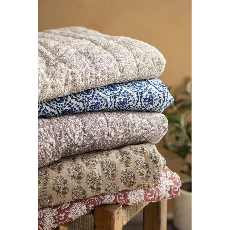 Ib Laursen - Decke Quilt Tagesdecke Überwurf 170x130cm Muster Blau Weiß 19203-37 – Bild 3