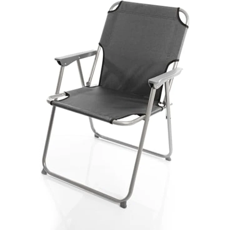 BigDean 2X Klappstuhl Faltstuhl Angelstuhl – Anthrazit/Grau robust klappbar bis 120kg belastbar - klassischer Gartenstuhl für Garten & Camping - Campingstuhl faltbar – Bild 7