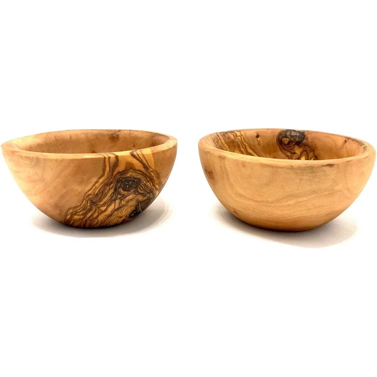 Olivenholz-erleben Tapas-Schale rund Ø 14 cm aus Olivenholz – rustikal und handgefertigt, Olivenholz, (1-tlg), Jede Schale ein Unikat – natürliche Maserung, rustikales Olivenholz – Bild 4