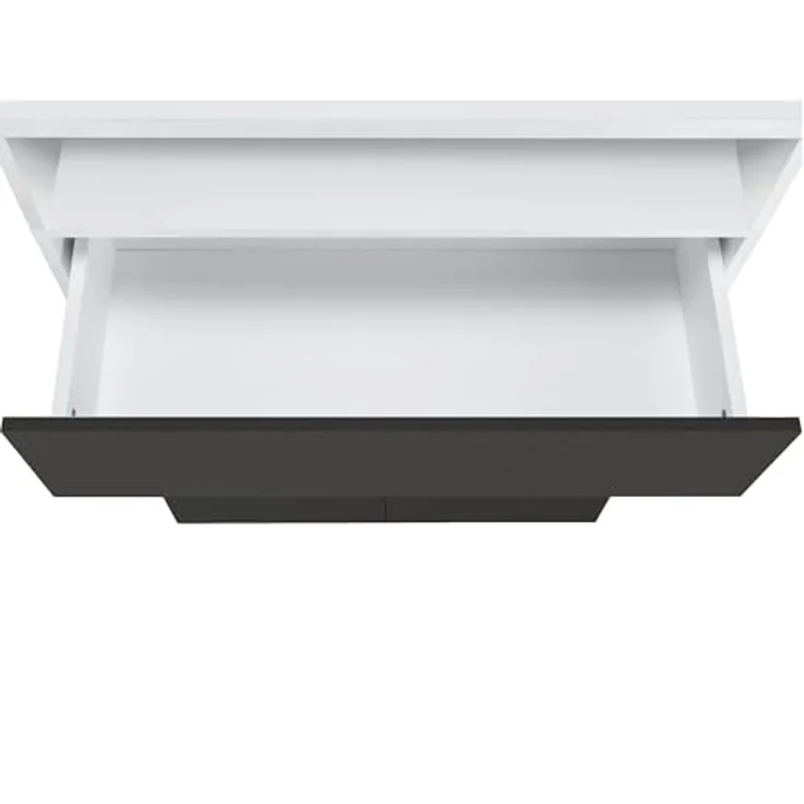 Mirza Midi-Schrank aus Spanplatte, 2 Türen, 1 Schublade, Weiß/Anthrazit/Eicheoptik (BxTxH) 60x35x121 cm – Bild 7