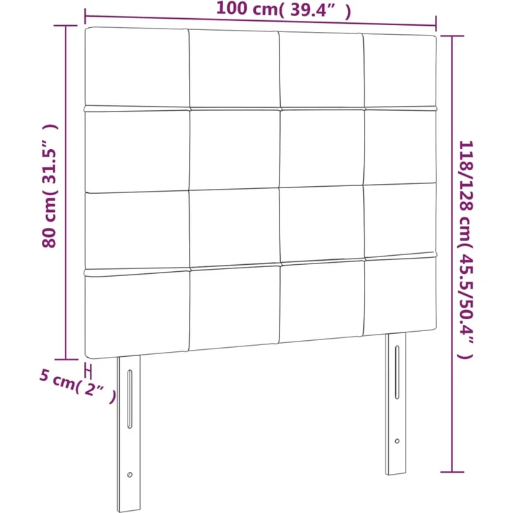 vidaXL Kopfteile 2 Stk. Schwarz 100 x 5 x 78/88 cm Stoff 3116324 – Bild 8