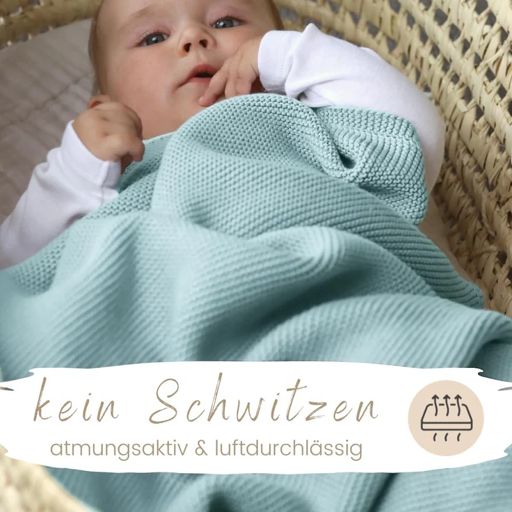 Babydecke DIKOS® Babydecke aus *100%* Bio Baumwolle atmungsaktiv clean, DIKOS, PREMIUM Qualität atmungsaktiv, nachhaltig, plastikfrei, kuschelweich – Bild 5
